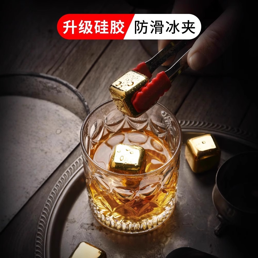 Đá viên bằng thép không gỉ 304, đá viên sắt đông lạnh nhanh, làm mát mùa hè, đá cola, rượu whisky, đá khúc côn cầu có thể tái chế
