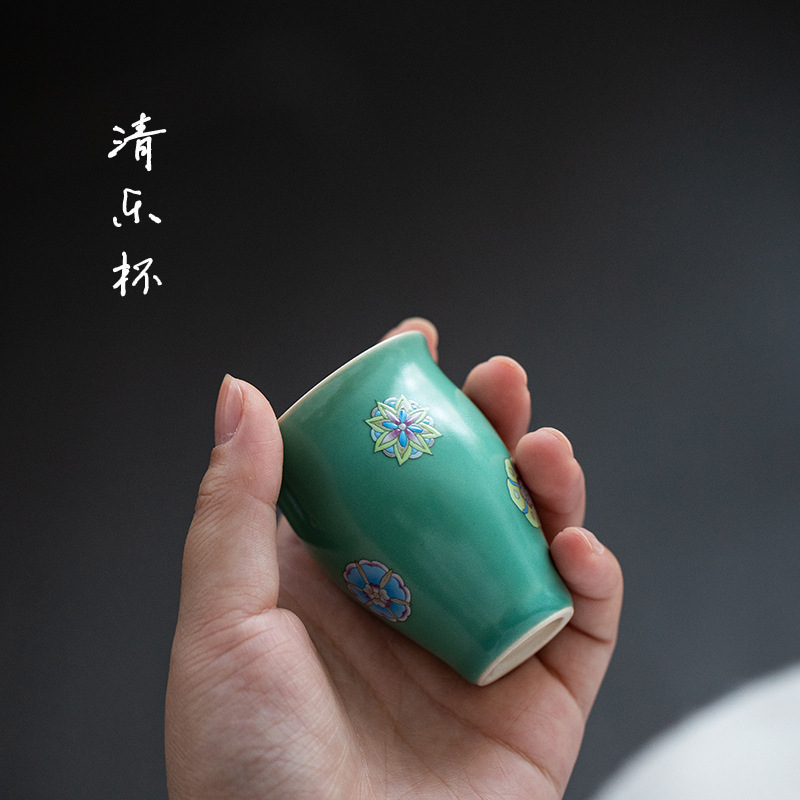 Cốc màu xanh ngọc lam kiểu Nhật, cốc trà Kung Fu gốm sứ, cốc hương thơm, cốc chủ nhỏ, cốc đơn