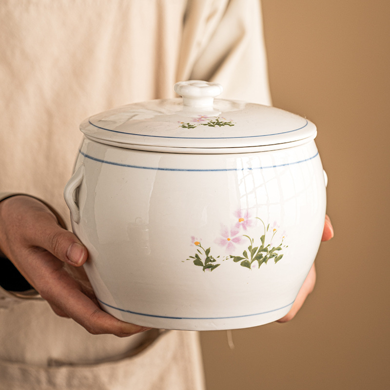 Nồi hầm súp Minnan Yitang hầm cách thủy, Nồi Hầm gia dụng có lỗ, Nồi Hầm gốm sứ cỡ lớn, Nồi Hầm nhỏ