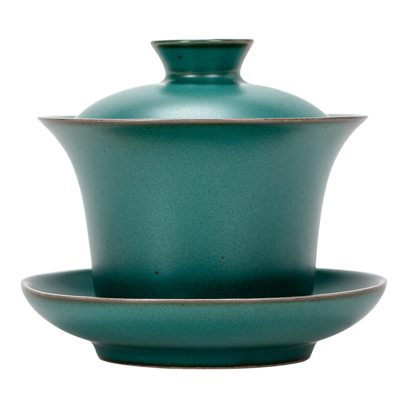 Bát có nắp gốm thô bằng lò nung kiểu Nhật bát có nắp đậy bằng gốm sứ thủ công cỡ lớn Bộ trà Kung Fu Bát trà cốc pha trà