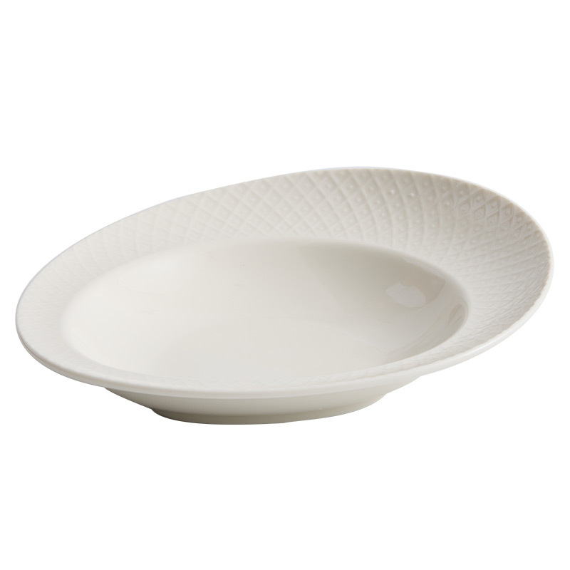 Đĩa gốm, đĩa gia dụng, bộ đồ ăn khách sạn thương mại sáng tạo, đĩa canh đặc, đĩa tây, đĩa salad trái cây