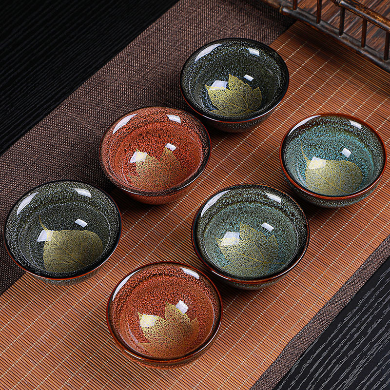 Cốc biến đổi bằng lò, cốc trà, cốc sứ, cốc chủ nhân kung fu, cốc đơn, cốc lá phong, cốc đơn, bát trà, cốc trà