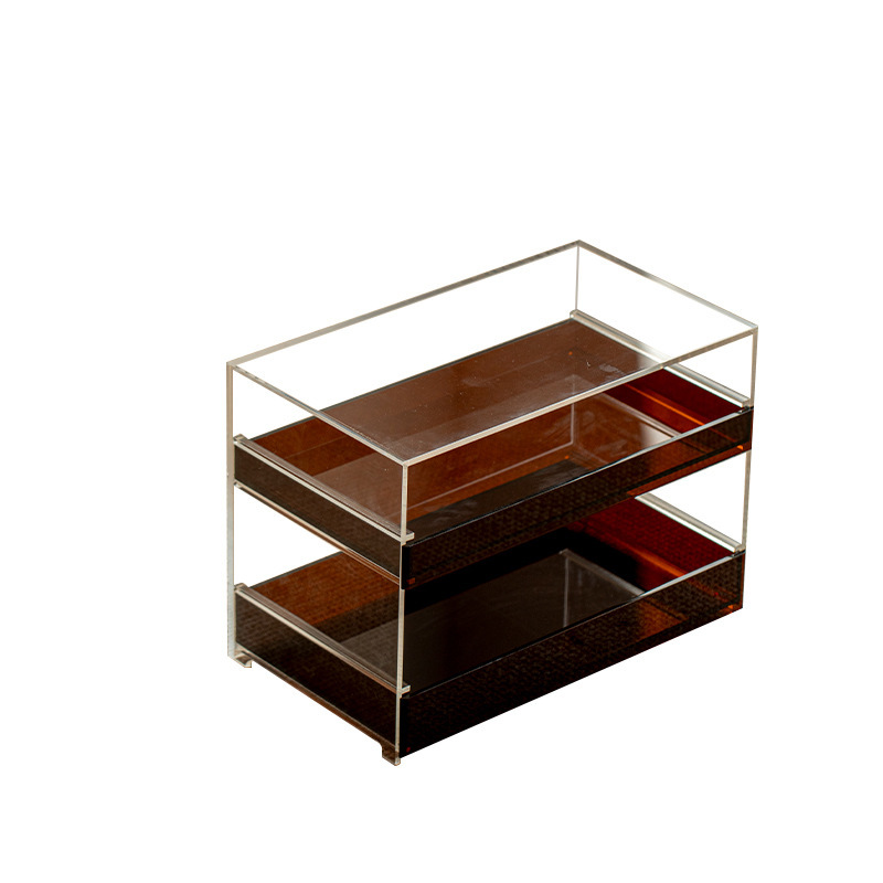 Khay trà acrylic ngăn kéo hai tầng bộ trà ấm trà giá trưng bày lưu trữ gia dụng giá trưng bày Bogu phụ kiện trà