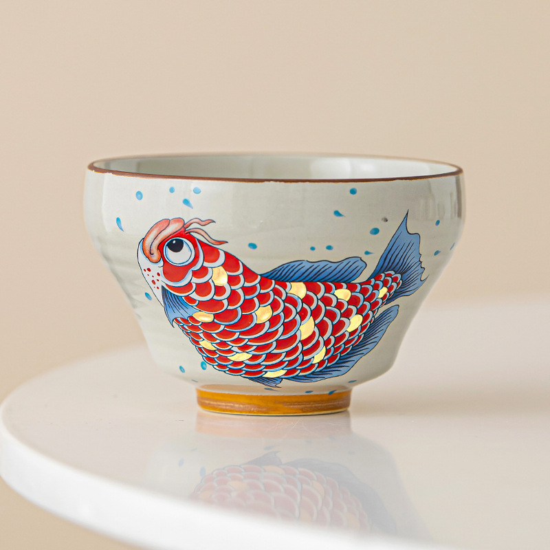 Cỏ cây xám vàng ngọc đầy đủ cốc chủ nhân cốc trà cốc trà phong cách Trung Quốc cổ điển cốc chuyên dụng uống trà dung tích lớn đơn