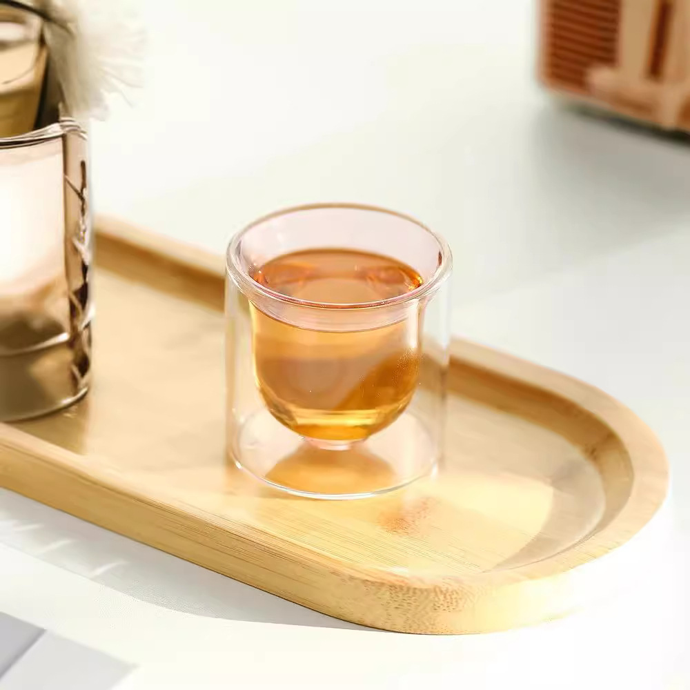 Bộ tách trà thủy tinh hai lớp Borosilicat cao Bộ tách trà thủy tinh gia dụng trong suốt Bộ trà Kung Fu