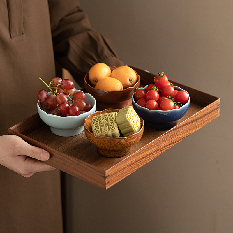 Bát nhỏ tinh tế gia dụng gốm sứ mini khay đựng trái cây khay đựng đồ ăn nhẹ trà chiều khay đựng đồ ăn nhẹ khay đựng trái cây sấy khô