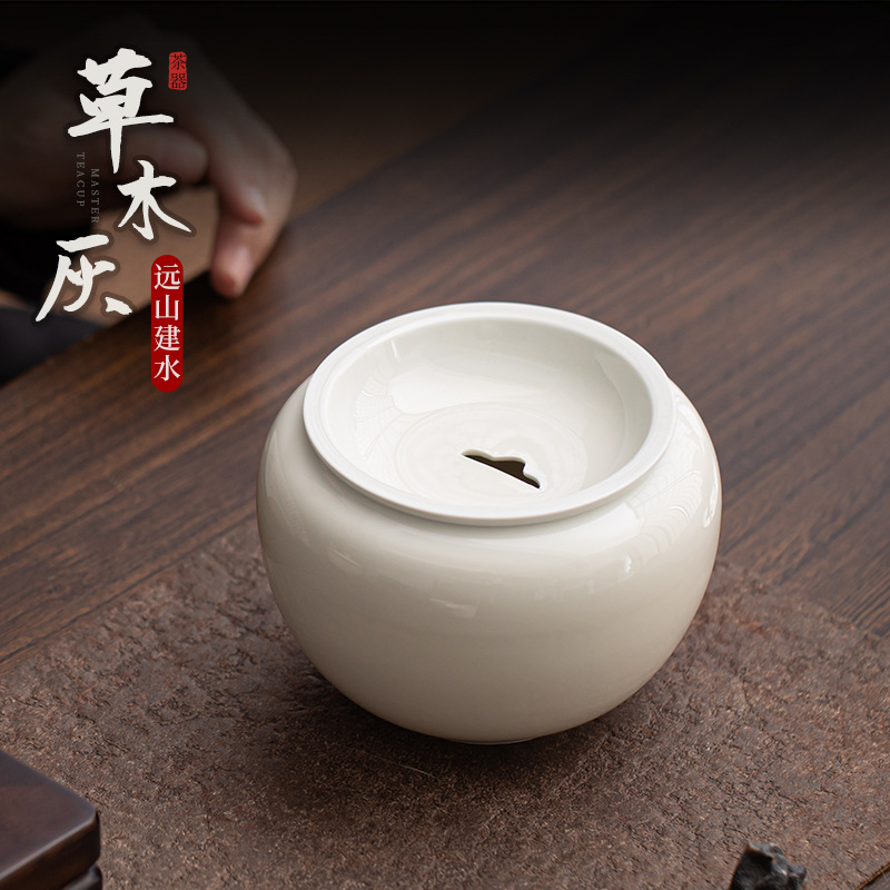 Cỏ cây xám xa núi Jianshui gia dụng cổ điển có nắp rửa trà gốm sứ rửa cặn thùng nước phụ kiện bộ trà kungfu