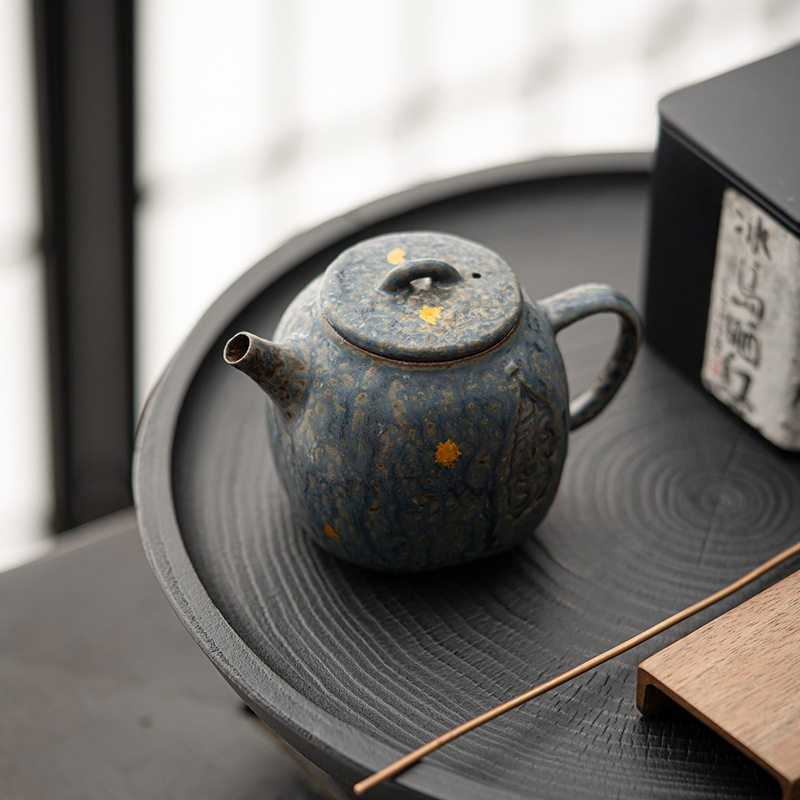 Ấm Thiền bùn đá lâu đời Trống rỗng Zhai ấm trà Kung Fu cổ điển Bộ trà gia dụng bằng đồng có thể nâng cao để pha trà cao cấp