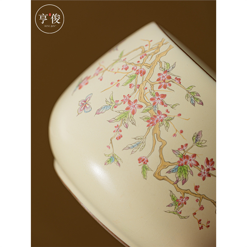 Thùng bã trà, thùng rửa trà sứ hoa tử đằng, thùng đựng bã trà gia dụng, thùng đựng trà để bàn, phụ kiện thùng nước thải, cỡ lớn