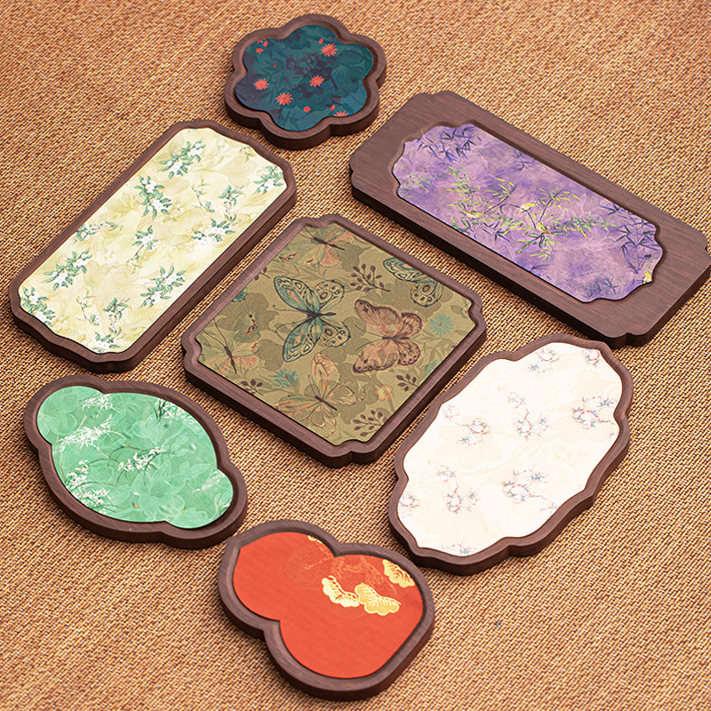 Khay khay trà màu gỗ óc chó kiểu Trung Quốc khay đựng ấm gia dụng cổ điển khay đựng bọt khô ý Thiền đệm cách nhiệt chiếu trà chống nước