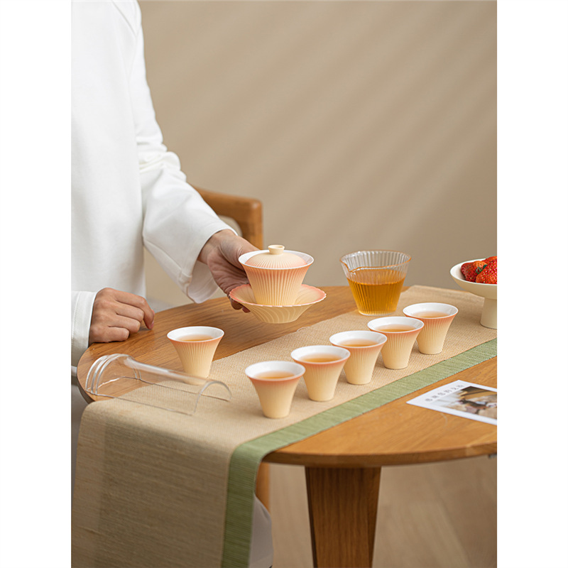 Cốc trà du lịch, bộ ấm trà, gốm sứ gia dụng, trà ngoài trời, trà nhẹ nhàng, sang trọng, cốc chủ nhân, hộp quà trọn bộ