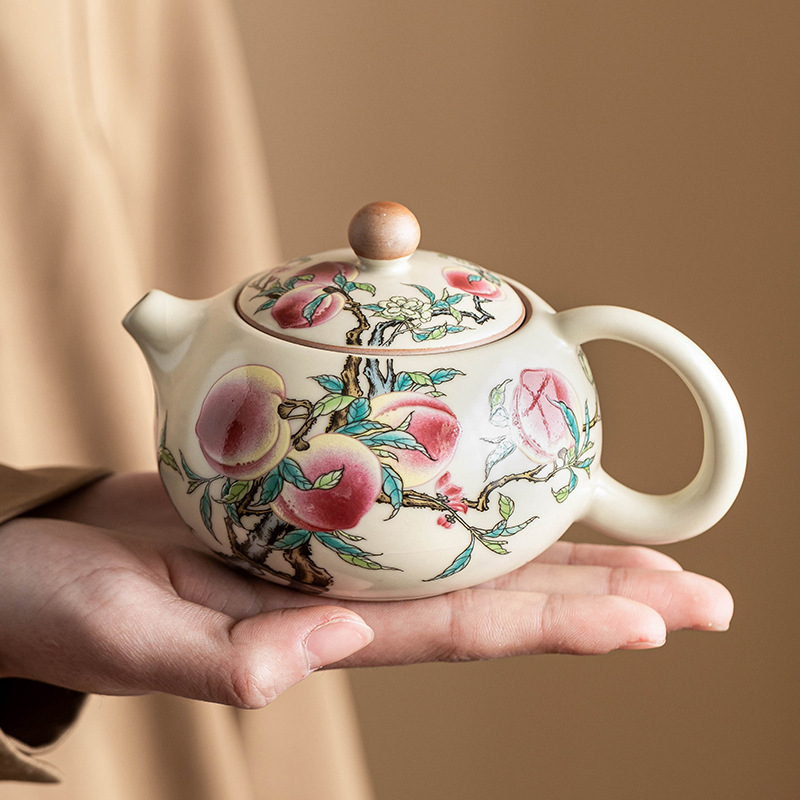 Ấm trà bộ trà gốm sứ, ấm trà, ấm trà, trà công nhân chống bỏng kiểu Trung Quốc gia dụng, ấm đơn lọc trà công nhân