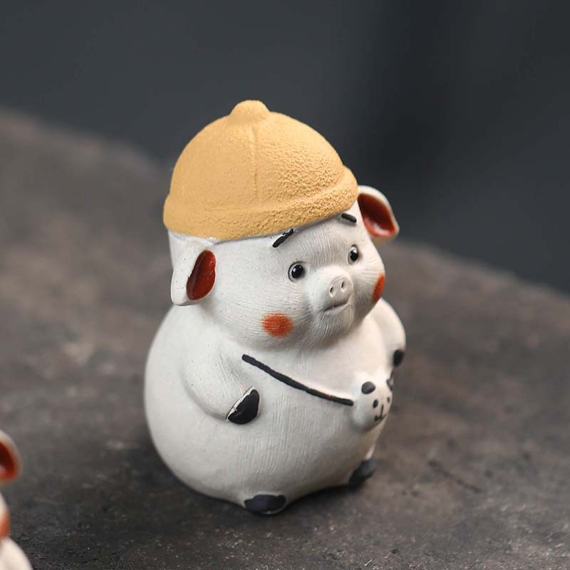 Đồ trang trí nhỏ heo con Thú cưng trà tử sa làm bằng tay 12 cung hoàng đạo heo chơi hoạt hình dễ thương dễ thương bàn trà đạo Bộ trà
