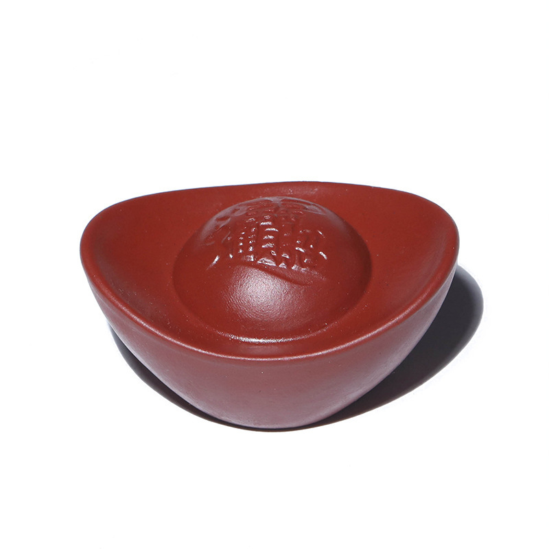 Đồ trang trí Yuanbao vật nuôi trà cát tím Yixing phần vàng bộ trà thủ công bàn trà tay chơi trà tay cầm chơi đồ thủ công bán buôn