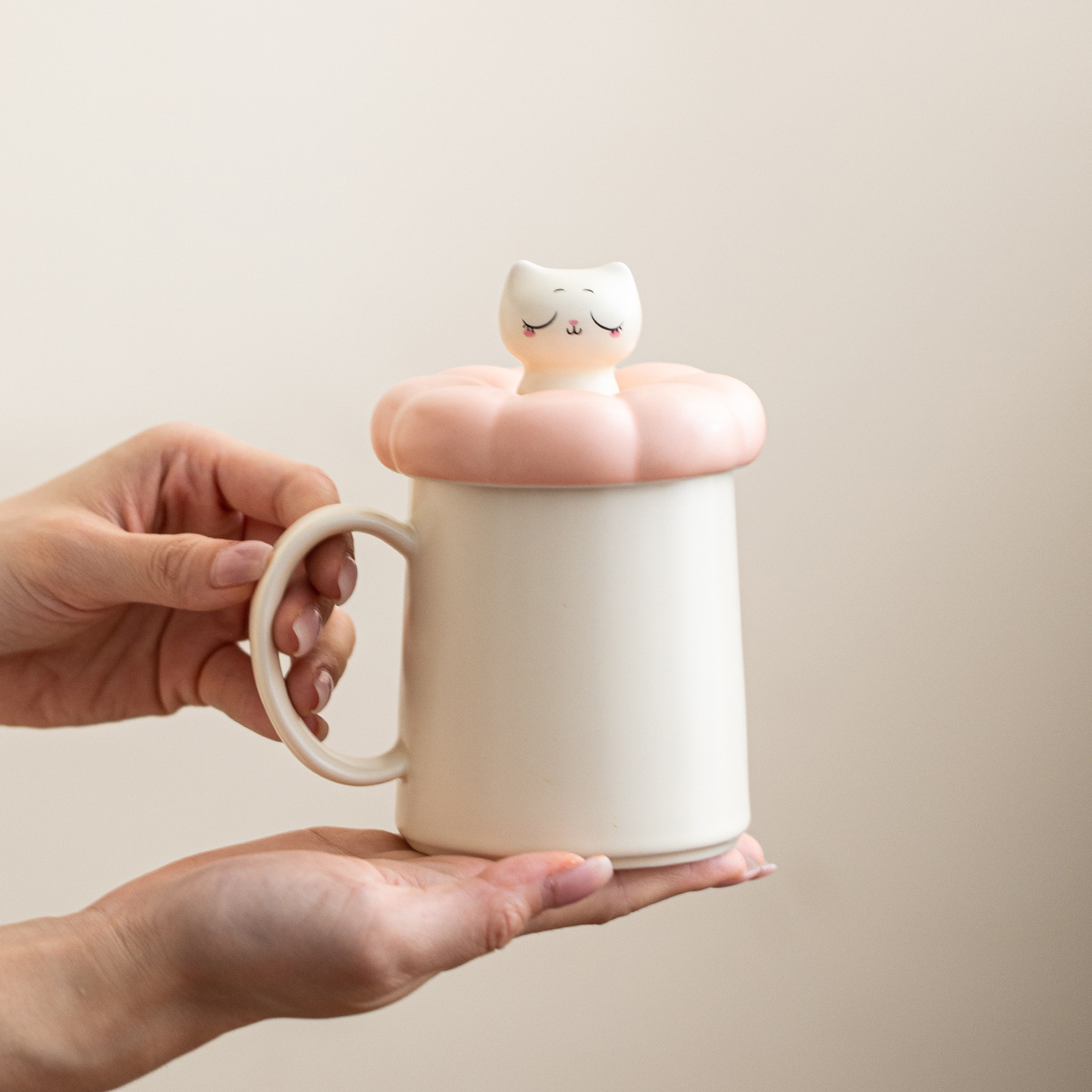 Quay cốc văn phòng, cốc gốm sứ Capibara có nắp, cốc tách trà văn phòng gia đình, quà lưu niệm