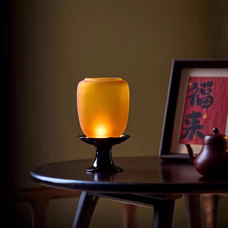 Đồ trang trí chân nến Tianjiu Rijiang Chụp đèn thủy tinh, hương liệu, không khí gia đình, bữa tối dưới ánh nến, cảm giác cao cấp