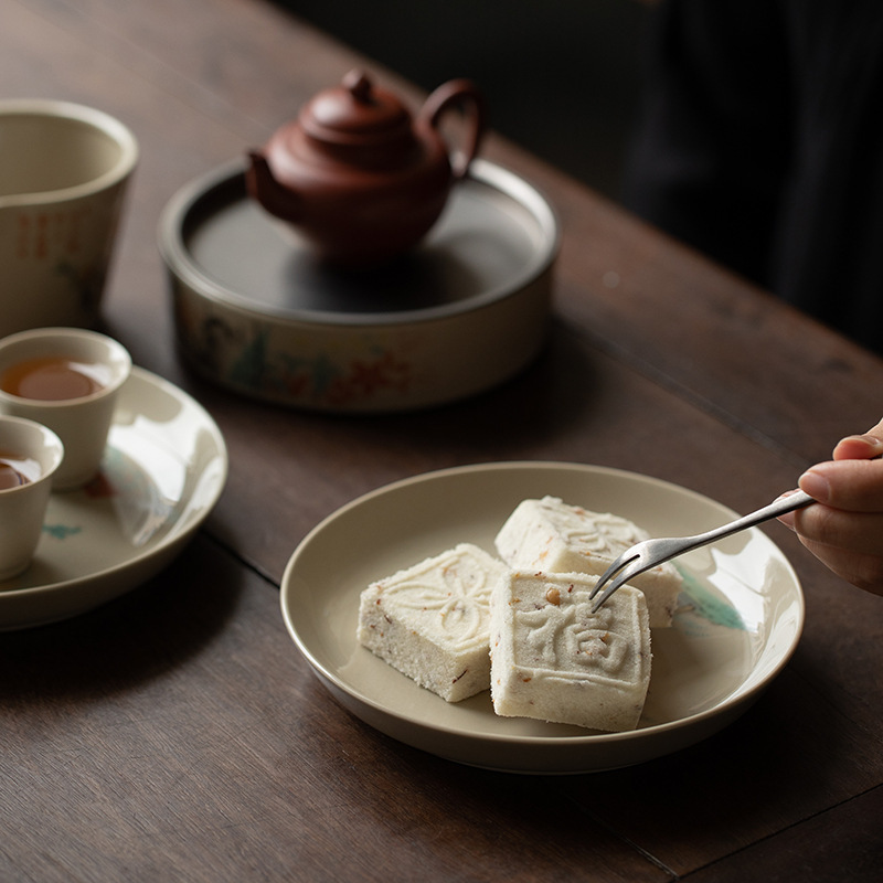 Bán buôn khay đựng trà gốm sứ Khay đựng ấm Khay đựng trà khay đựng trái cây Khay đựng trái cây Khay đựng đồ trà Kung Fu đơn giản gia dụng