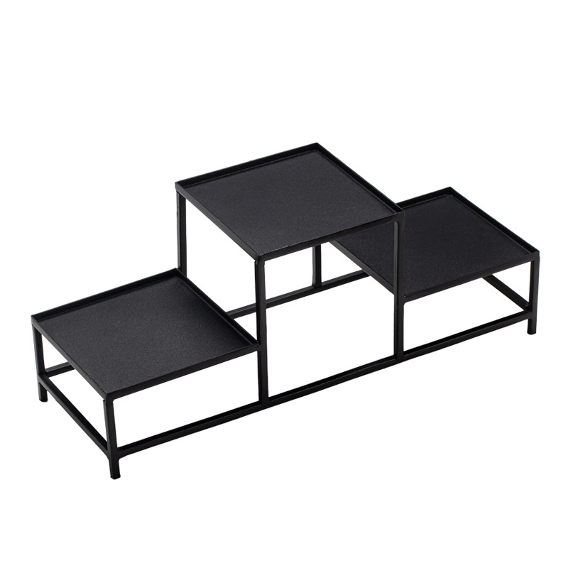 Giá trưng bày Bộ trà bằng sắt nghệ thuật sang trọng nhẹ, giá để đồ Bộ trà bằng sắt thủ công, Giá để đồ Bogu, tách trà, giá ấm trà