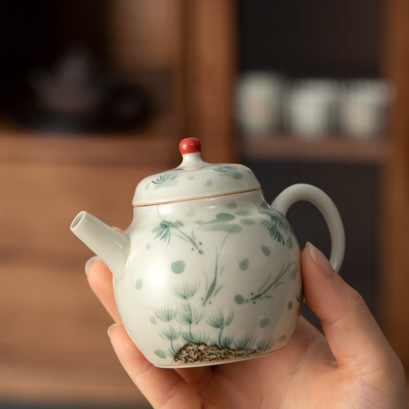 Ấm trà gốm sứ vẽ tay tinh khiết ấm đơn bộ trà Kung Fu ấm trà gia dụng một người bộ trà cao cấp nhà sản xuất bán buôn