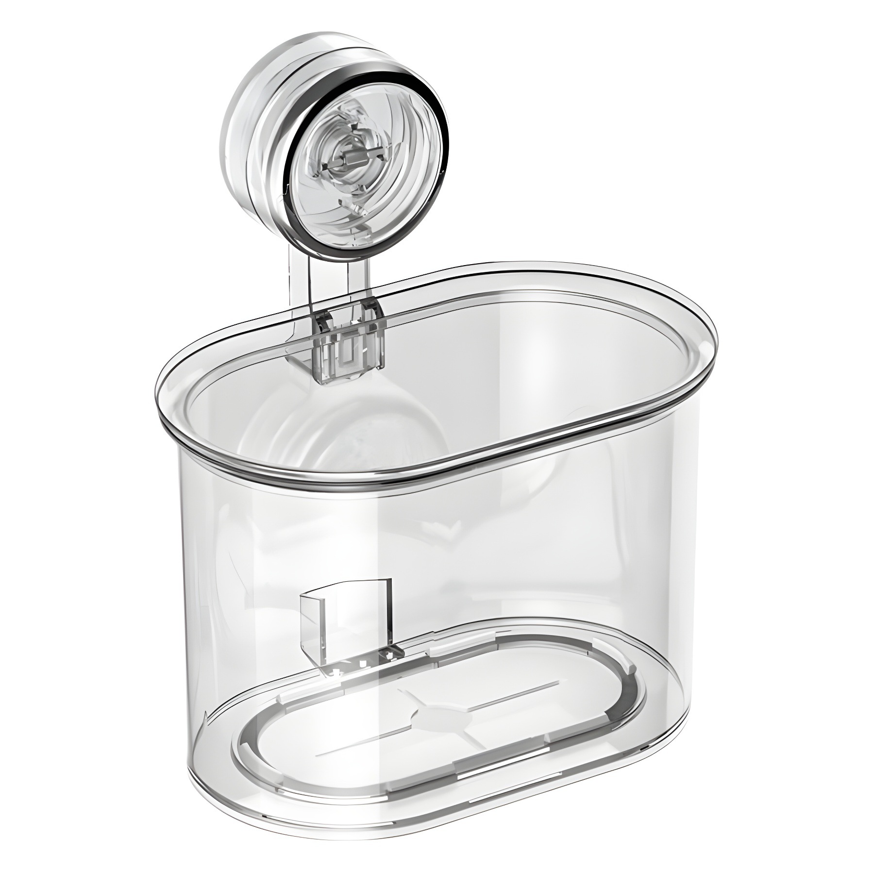 Cốc hút bọc màng bám hộp đựng đồ dùng gia đình bếp treo tường hộp đựng đồ dùng một lần có thể tháo rời