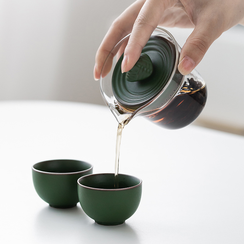 Lễ hội thuyền rồng Bộ trà du lịch gốm sứ sáng tạo Zongzi cốc khách nhanh một ấm ba cốc hộp quà tặng tay bán buôn