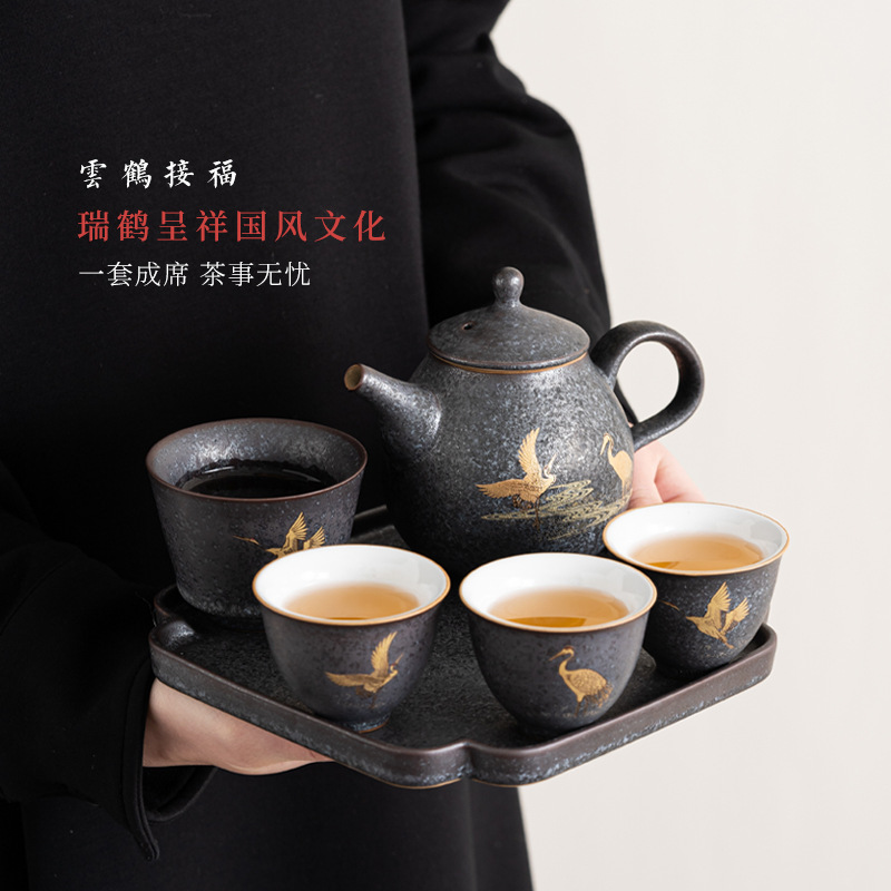 Bộ ấm trà Ruihe Văn hóa Tử Cấm Thành Quà tặng sinh nhật tân gia cho cha và giáo viên trưởng