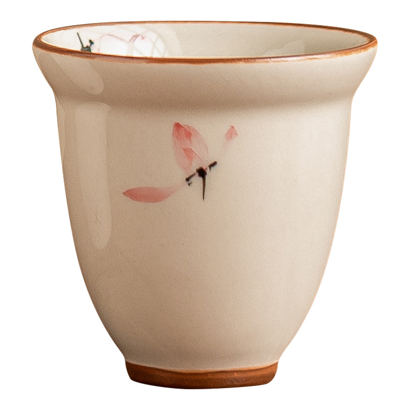 Nhà máy vẽ tay hoa lan hồng thơm cốc chủ sở hữu cốc đơn cốc trà gốm sứ cốc trà gia dụng cốc trà hương vị trà