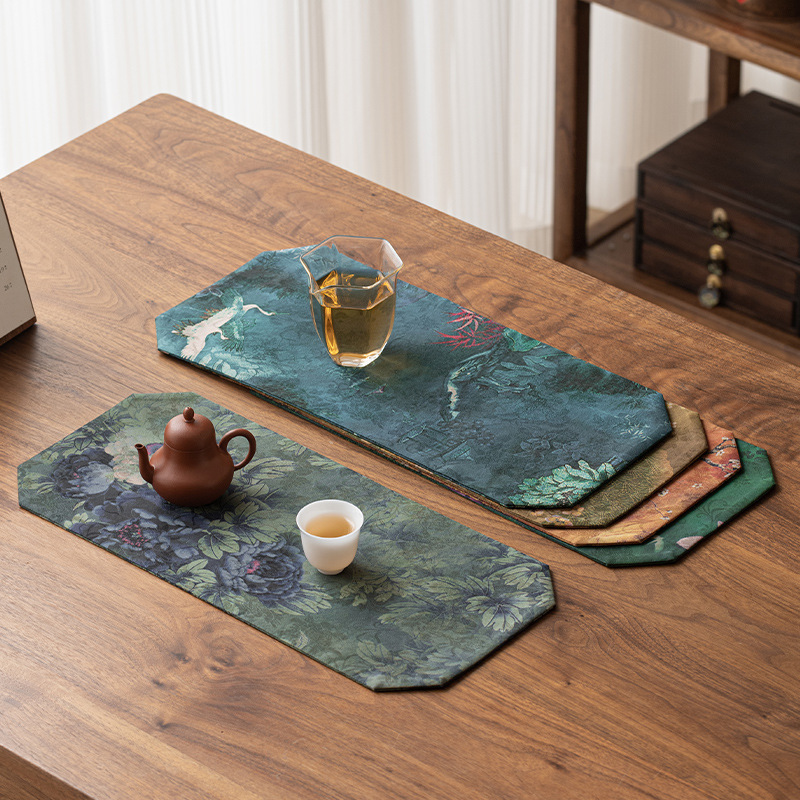 Tấm lót cốc trà Xiangyun sợi Ruyi tấm lót ấm Phụ Kiện Bộ ấm trà Kung Fu tấm cách nhiệt chống gõ tấm lót ấm bàn trà không có bàn trà