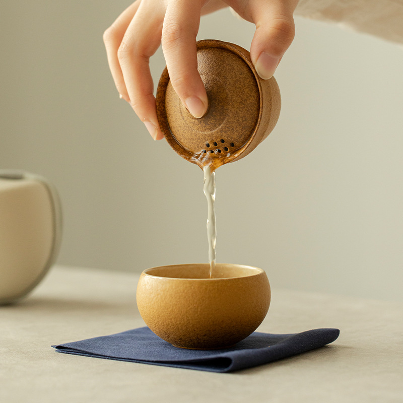 Bộ ấm chén sứ cổ điển Chupu, cốc uống nhanh, dùng một người, ngoài trời, du lịch, quà lưu niệm gốm sứ