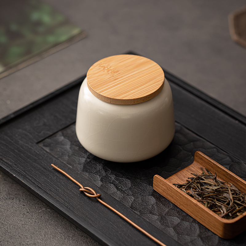 Bình đựng trà gốm sứ văn phòng gia dụng, bình đựng trà chống nấm mốc, chống ẩm, bình đựng trà, phụ kiện bộ trà