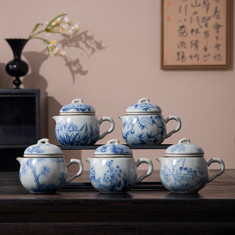 Bộ ấm trà du lịch di động tráng men Ruyao một người uống trà túi xách đi chơi cốc khách nhanh ngoài trời