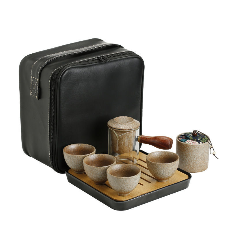 Bộ ấm trà du lịch xách tay ngoài trời kiểu Nhật Bộ nhỏ bất động sản kinh doanh quà lưu niệm kỷ niệm logo