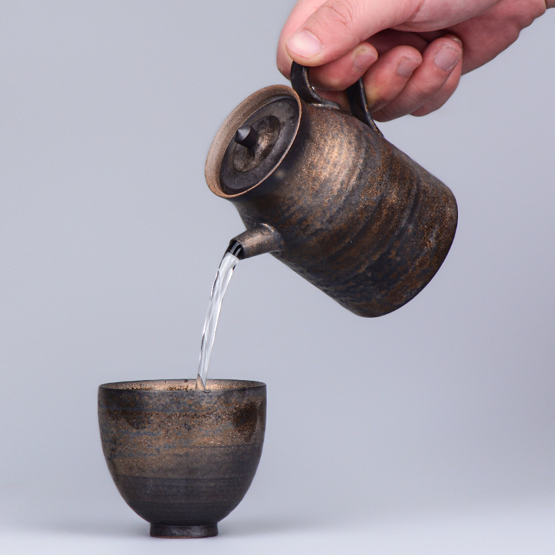 Bán buôn ấm pha trà gốm thô cổ điển thủ công dụng cụ pha trà Kungfu gia dụng dụng cụ pha trà gốm sứ sáng tạo bình đơn nhỏ