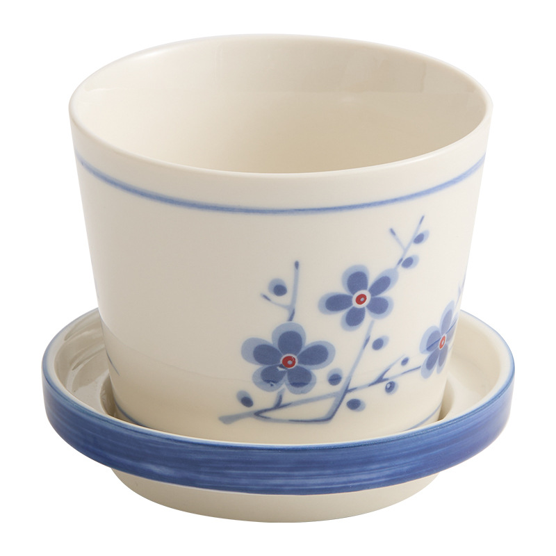 Cốc trà hoa mai cốc chủ nhân gốm sứ cốc ăn sáng gia dụng cốc sữa cốc có đệm cốc cốc cốc cà phê cốc ấm tim