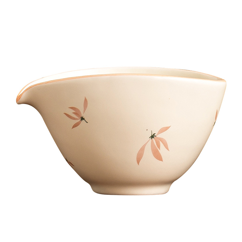 Cốc đường bằng hoa lan tráng men màu vàng trà biển phụ kiện bộ trà gốm sứ văn phòng gia dụng dụng cụ chia trà cốc công trà công viên cốc đồng phục