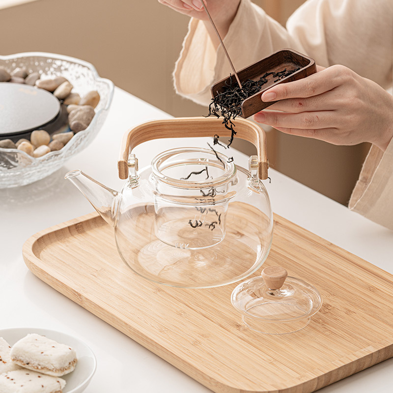 Ấm đun trà thủy tinh, Ấm đun nước, ấm đun trà chịu nhiệt độ cao, ấm cầm xà gia dụng, bếp gốm điện giữ gìn sức khỏe, bộ trà nhỏ
