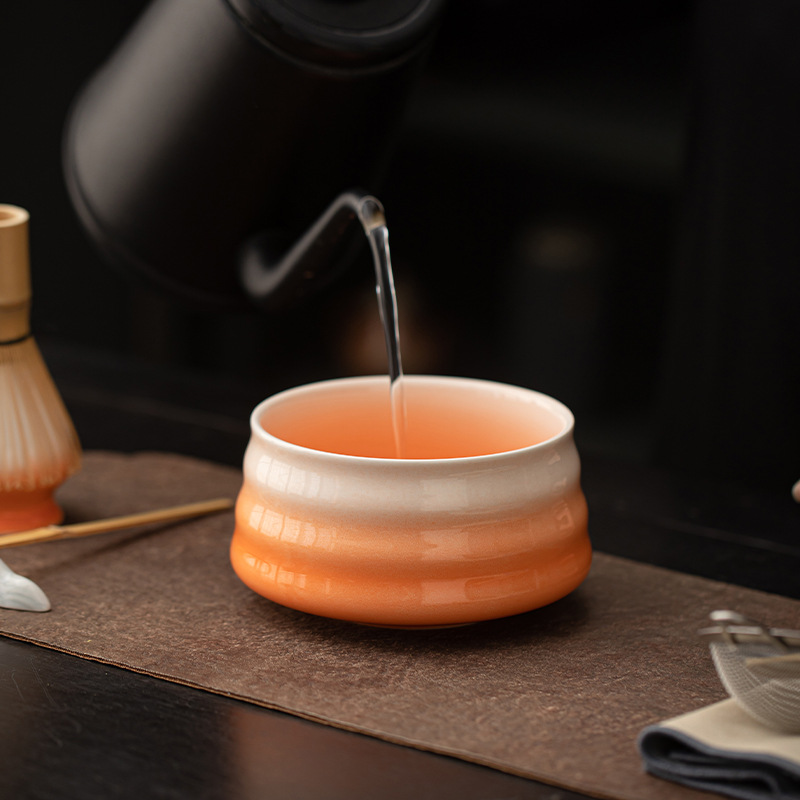 Bộ bốn mảnh matcha có ren, gốm sứ gradient, bình matcha kiểu Nhật, bát trà, bình trà Baibenli, trà thời Tống