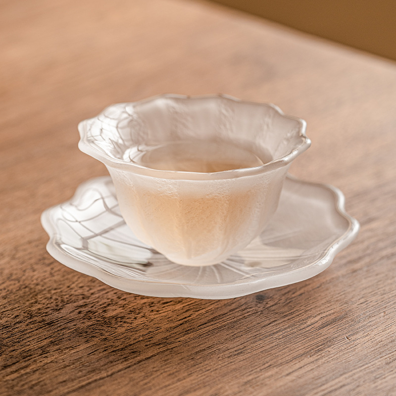 Cốc pha lê thủy tinh cánh hoa tách trà bộ trà nữ giá trị cao cốc chủ nhân trà chiều tinh tế cốc chủ nhân nếm trà
