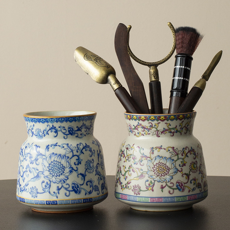 Trắng xanh Ru lò trà lễ trà sáu quý ông dụng cụ pha trà trà dao trà kẹp trà bàn chải thìa kung fu bộ trà nguồn cung cấp phụ kiện nhà