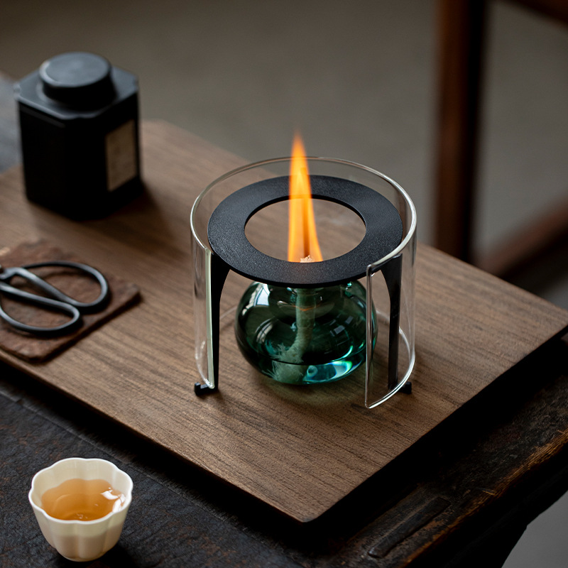Bộ dụng cụ pha trà bằng kính borosilicate cao cấp có giá đỡ bằng sắt, máy pha trà nóng, bếp giữ nhiệt trà, bếp cồn, bếp đun trà bằng lửa trực tiếp