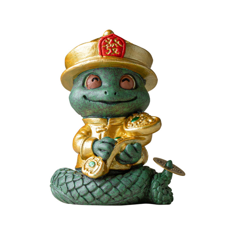 Đồ trang trí nhỏ sáng tạo rắn ruyi sa thạch xanh để bàn phòng khách đồ trang trí trà thú cưng chơi trà đồ thủ công thời thượng Trung Quốc