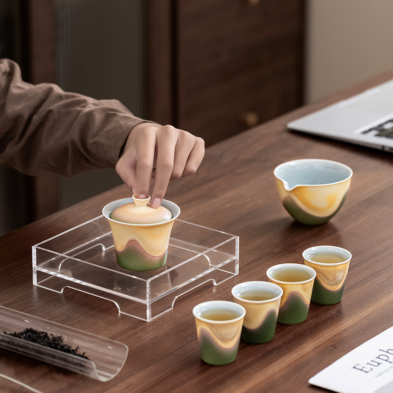 Bộ trà Kung Fu Bộ quà tặng Hộp quà pha trà gửi quà lưu niệm ngày lễ tân gia của lãnh đạo