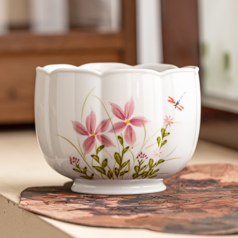 Gốm sứ Jianshui trà rửa bã trà thùng vẽ tay hoa cúc chuồn chuồn cánh sen chậu nước bàn trà phế liệu xô phụ kiện trà đạo Kung Fu