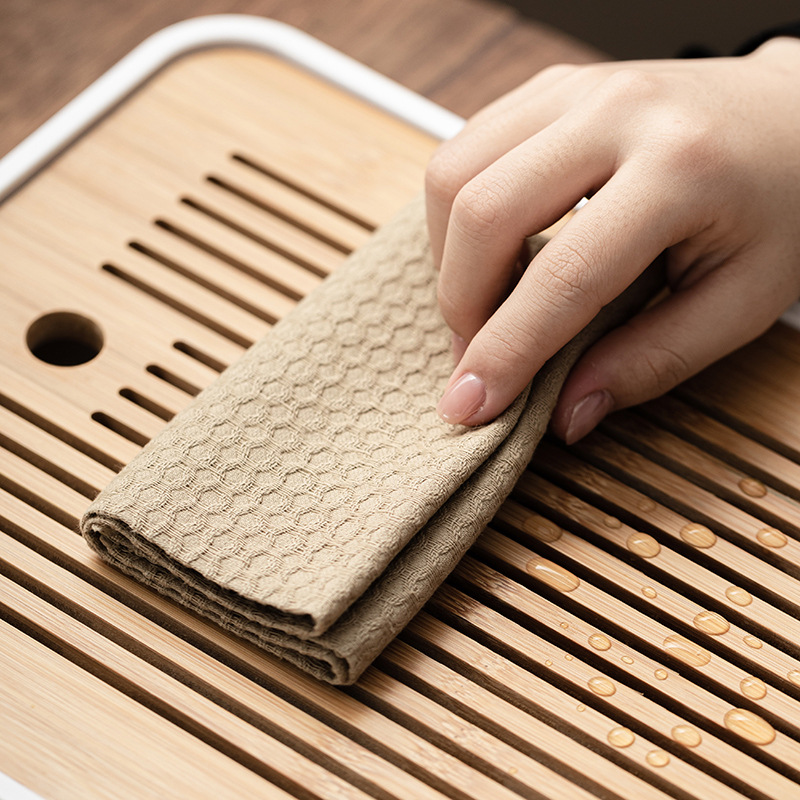 Khăn trà cotton lanh thấm nước khăn Trà Đạo Thiền đơn giản dài khăn trà đạo bàn trà đệm khăn pha khô phụ kiện trà đạo