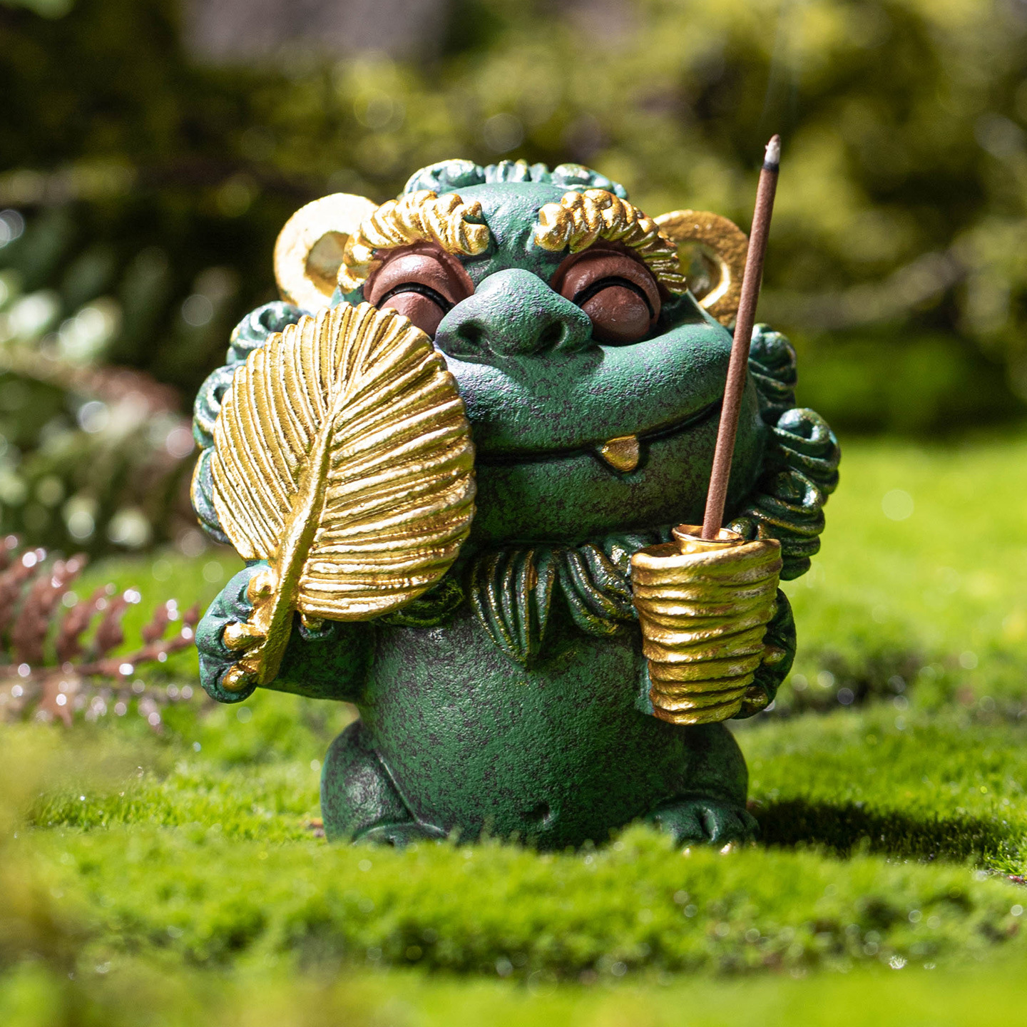 Quốc triều sáng tạo màu xanh lam cát sa thạch phong cách sư tử để bàn đồ trang trí cắm hương cao cấp đồ trang trí nhà cửa