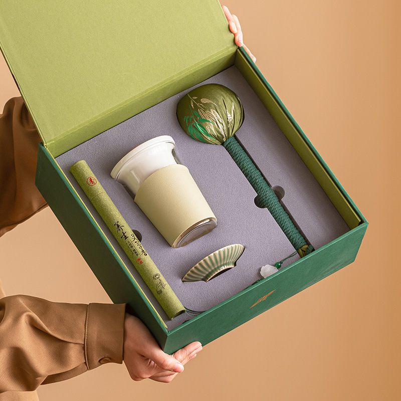 Cốc pha trà gốm sứ, bộ trà sáng tạo, quà tặng tay, hương thơm, hộp quà búa kinh lạc, quà tặng nhỏ