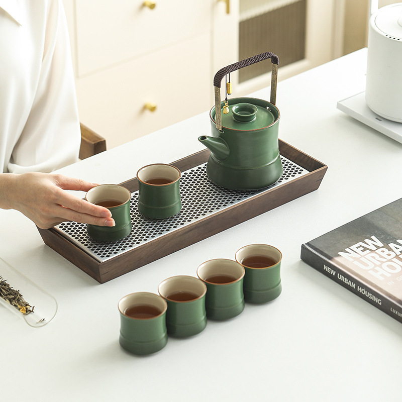 Quà tặng trà văn hóa sáng tạo, ấm trà tre, bộ ấm trà, quà sinh nhật cao cấp dành cho người lớn tuổi, lãnh đạo, bé trai, bé gái, quà lưu niệm