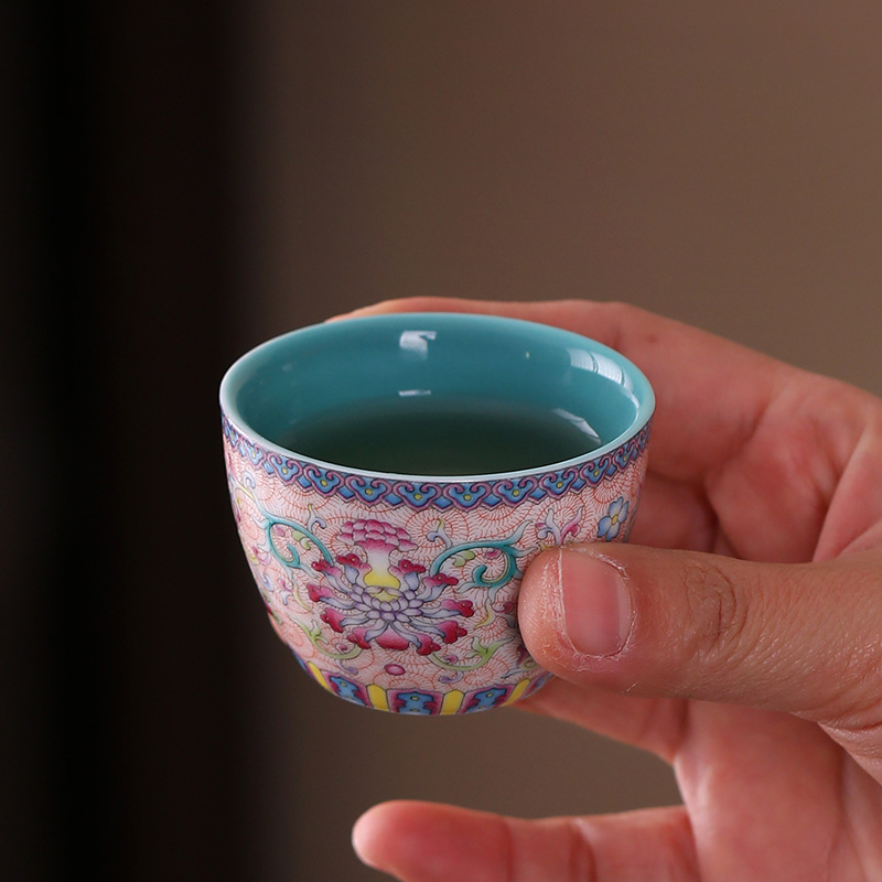 Bộ trà du lịch tráng men thủy triều quốc gia, cốc khách nhanh bằng gốm Sứ Huakai Fugui, một bình và hai cốc, cắm trại ngoài trời di động