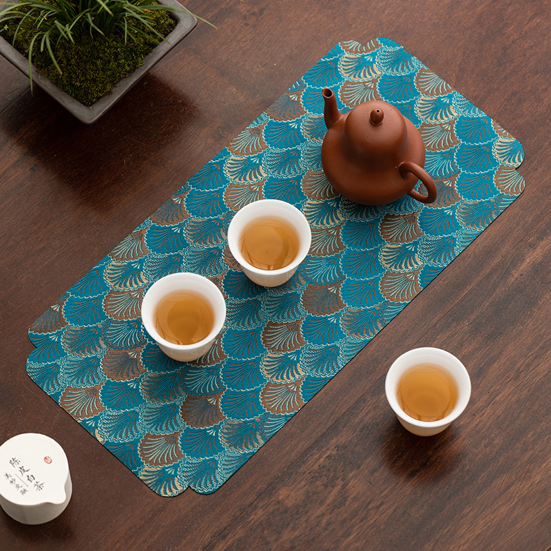 Bàn trà Jacquard cao cấp cổ điển Hai mặt bàn trà phong cách Trung Quốc mới bàn trà vải cotton chống thấm nước phong cách Nhật Zen