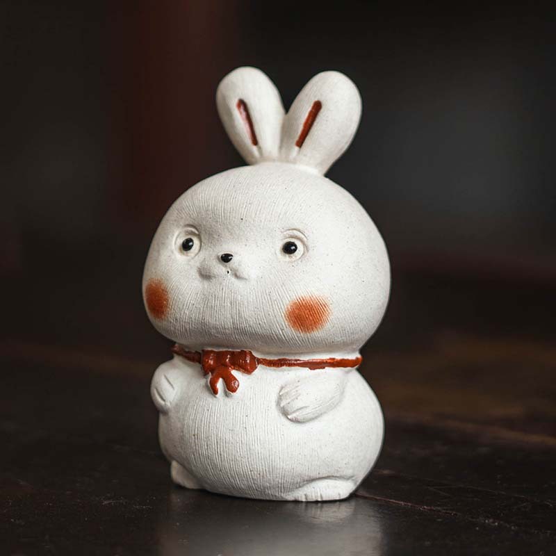 Đồ trang trí nhỏ bằng gốm thỏ 12 cung hoàng đạo trà tử sa đồ chơi trà phong cách Nhật Bản sáng tạo phụ kiện Bộ trà dễ thương thủ công